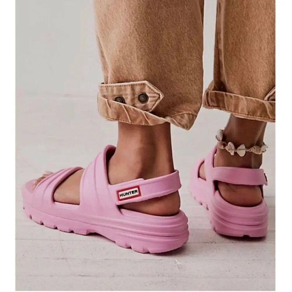 Womens Hunter Boots BLOOM ALGAE FOAM SANDAL Pink Fizz Size 9 - Picture 2 of 9